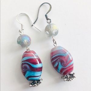 🔥3/$25 Handmade Glass Bead Earrings EUC